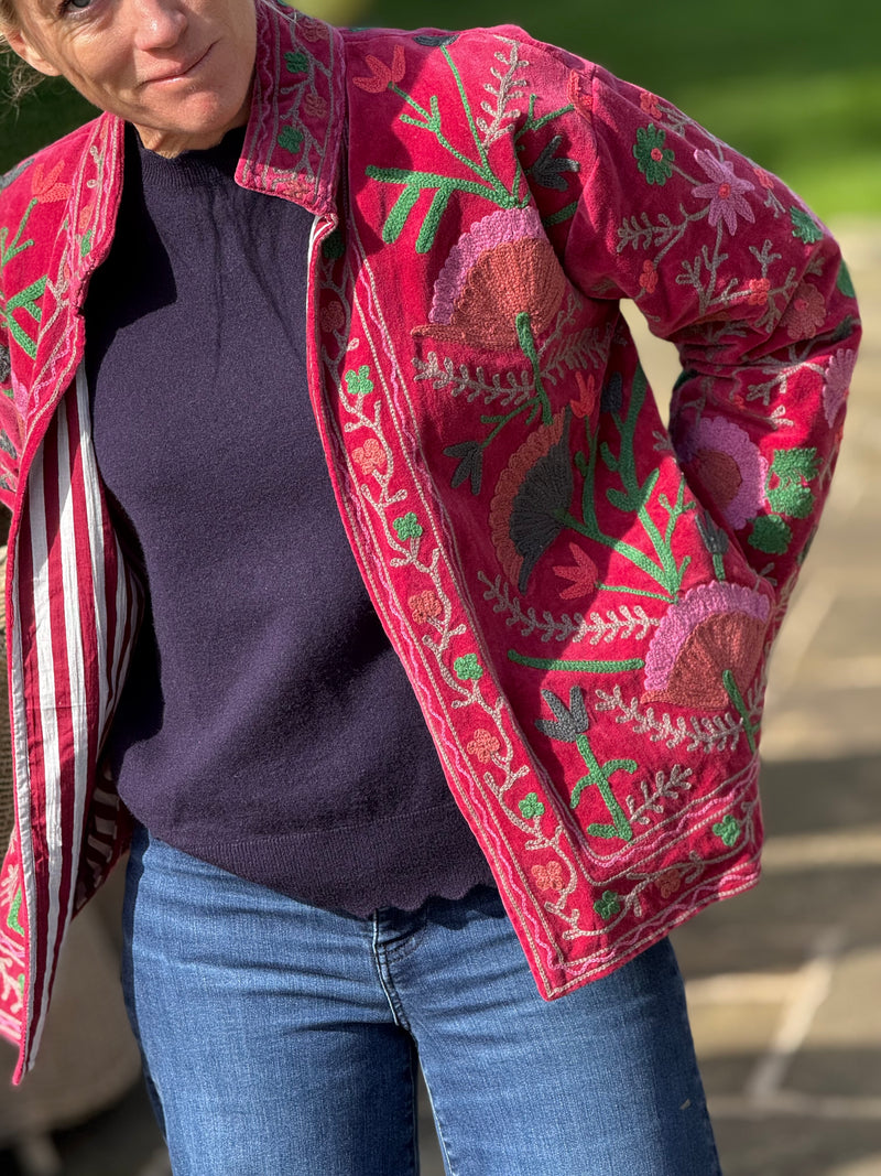 The Velvet Suzani Jacket - 40