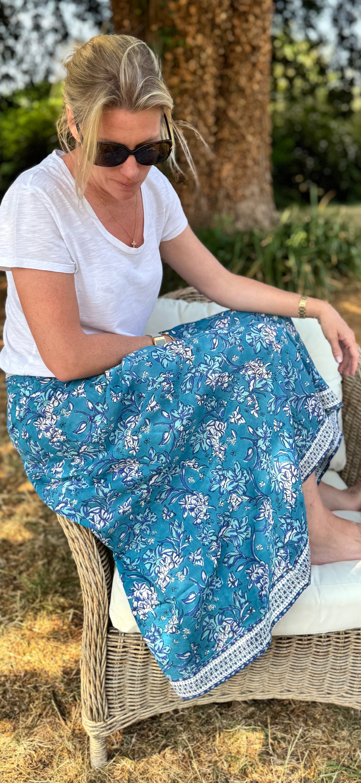 The Blue Floral Wide Leg Trousers