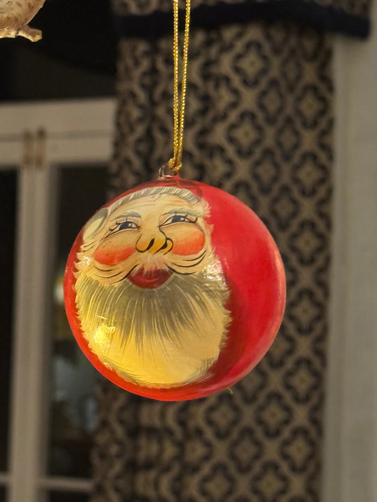 Hand-Painted Papier-Mache Christmas Baubles - 7 1/2 inches